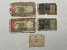 Italian Lira Banknotes from World War II including Military issue