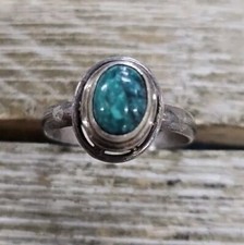 Mosaic Green Handmade Turquiose Ring 7.5