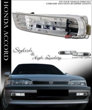 For 1992-1993 Honda Accord Euro Chrome Clear Turn Signal Parking Bumper Lights