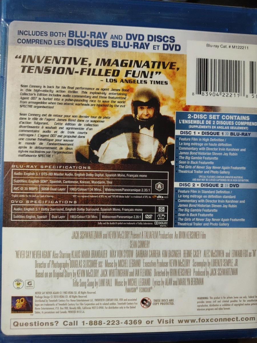 Never Say Never Again [Two-Disc Blu-ray/DVD Combo in Blu-ray
