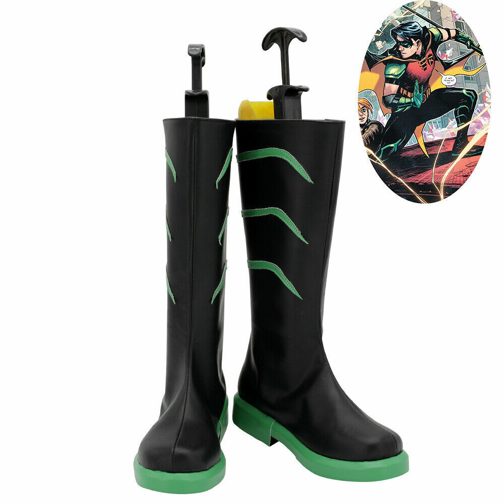 Red Robin Shoes Cosplay Tim Drake Young Justice Men Boots | eBay