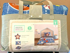 Mason And Mollie Stripes 3 piece Sports Bedding Set TWIN Comforter Sham Pillow
