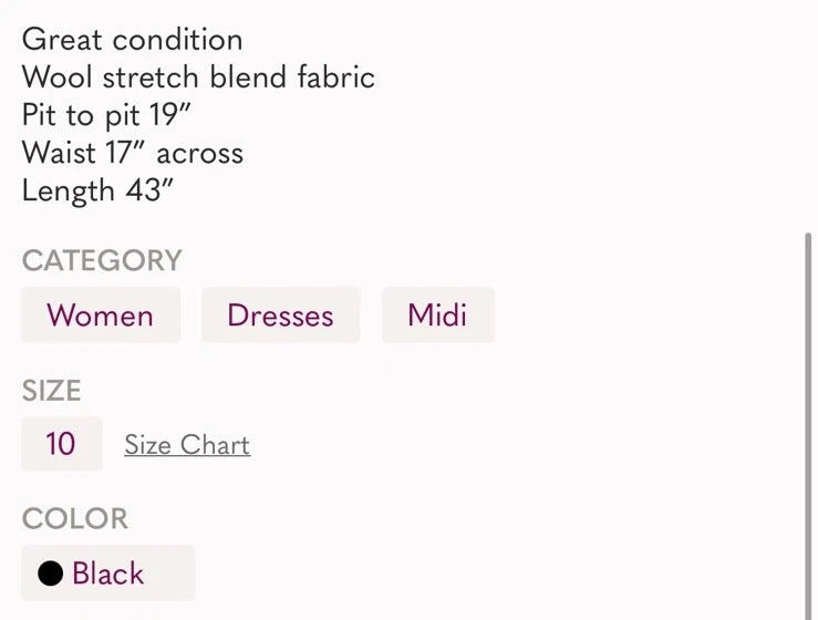 Lafayette 148 Black Pleated Sheath Shift Wool Blend Stretch Midi Dress Size 10 - Image 4 of 4