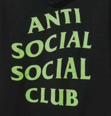 Anti Social Social Club MYSELF Hoodie Black & Green, Large