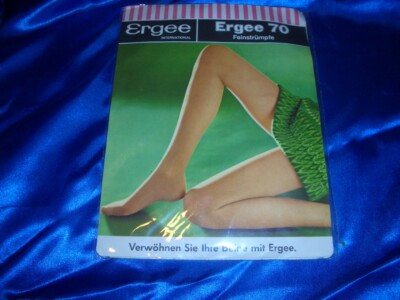 VINTAGE Ergee Straps Strümpfe Feinstrümpfe Gr. 9,5-10 pfeffer Nylons Bas OVP
