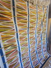 vintage hand woven rug 108" X 84" SOUTHWEST NAVAJO ZAPOTEC GIANT SIGNED 1983