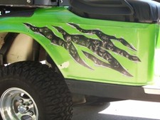 Golf Cart SKULL Ripped Metal Graphics Set fit EZGO club Car Yamaha
