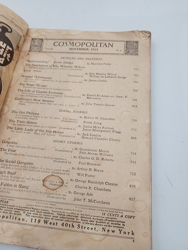 Vintage November 1915 Cosmopolitan Magazine - Picture 10 of 19