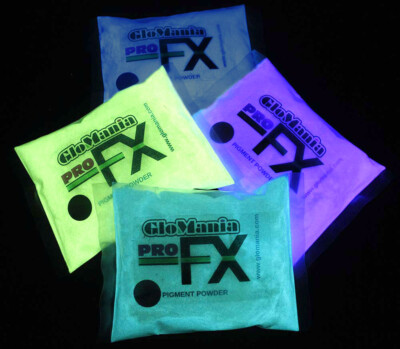AQUA, GREEN, BLUE, LILAC GLOW IN THE DARK PIGMENT POWDER , POWDER COATING