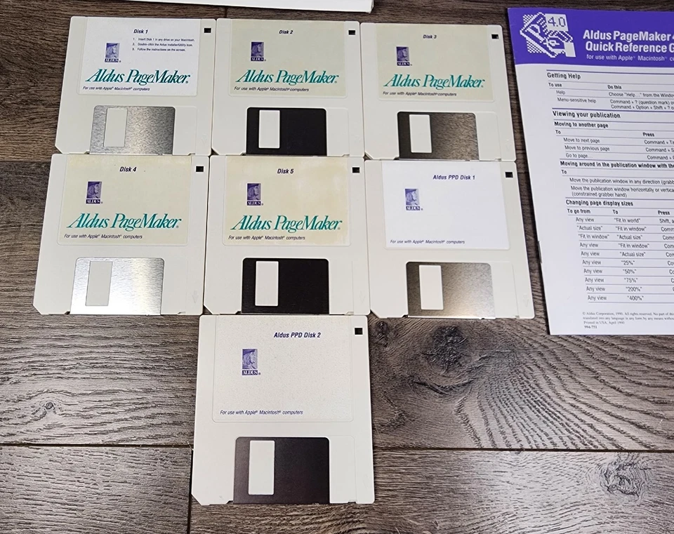 ALDUS PAGEMAKER 4.2 Vintage Macintosh Software 3.5" Floppy Disk 1991 w/ Key - Image 3 of 3