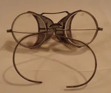 Antique AG Adjustoglas Wire-Mesh Safety Goggle Glasses Pat. 10-02-17 Steampunk