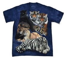 The Mountain Mens Big Cat Collage Lions Tigers Panther Leopard Shirt New Small