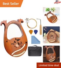 Elegant Mahogany Lyre Harp with Resonance Box - Perfect for Performances Gifts