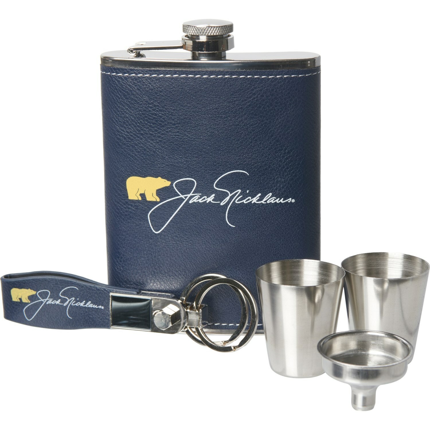 Фляга для гольфа Jack Nicklaus в кожаной упаковке из нержавеющей стали подарочный набор из 5 предметов НОВИНКА 5690₽