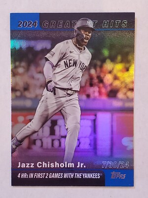 JAZZ CHISHOLM JR 2025 Topps Series 1 2024 GREATEST HITS BLUE JAZZ CHISHOLM JR 2025 Topps Series 1 2024 GREATEST HITS BLUE
