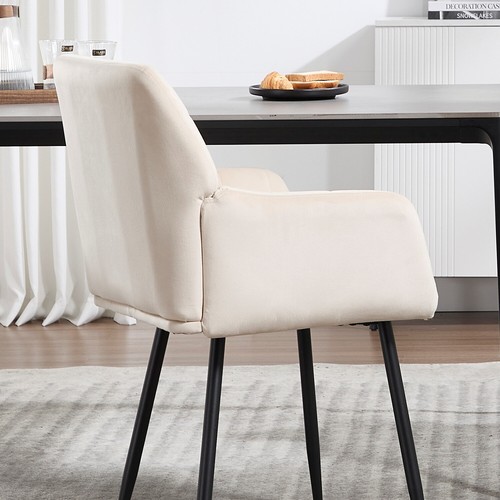 Set of 2 Dining Chairs Velvet Upholstered Chair Kitchen Dining Room Chair - Picture 24 of 40