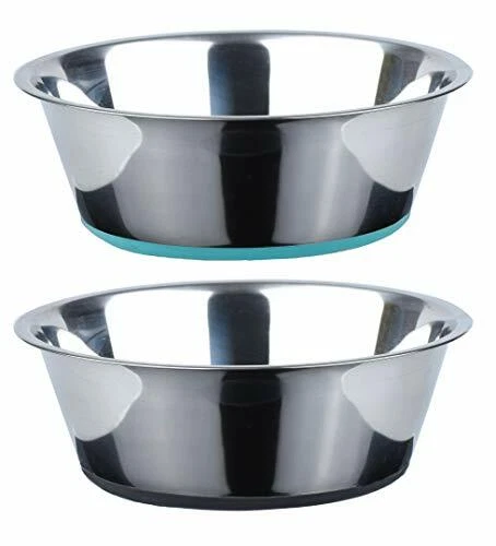 Anti Skid Stackable Stainless Steel Deep Dog Bowls 2 CT eBay