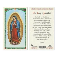 Our Lady of Guadalupe laminated Prayer Card