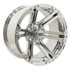 GTW Golf Cart Specter 12x7 Chrome Wheel (3:4 Offset)