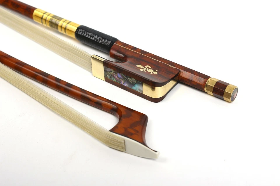 4/4 Advanced Cello Bow Snakewood Bow Stick Great balance Natural Bow Hair - Image 2 of 4