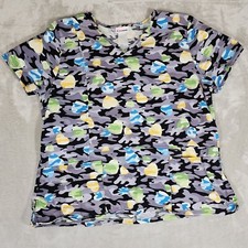 Scrub Star Scrub Top Womens XL Multicolor Hearts Medical Nurse Doctor Dentist