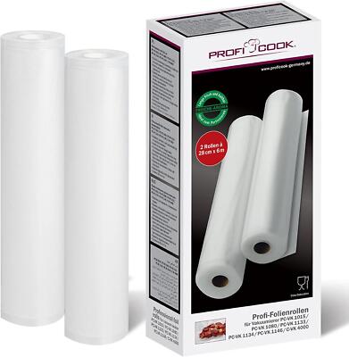 Profi Cook Profi-Folienrollen 28cm x 6m inkl. 2 Rollen Vakuumierer Sous Vide