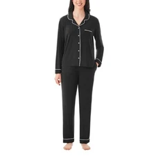 Member's Mark Women's Notch Collar Pajama Set Size XXL Black Soot