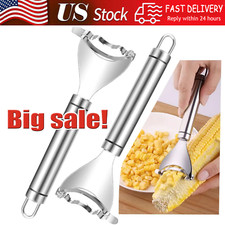 Stainless Steel Corn Cob Peeler Stripper Remover Kitchen Cutter Thresher Tool US