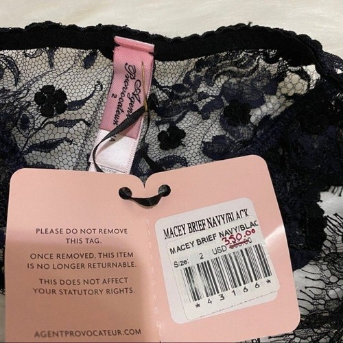 Juego Agent Provocateur Macey Azul Marino Negro 32D/2 Nuevo con Etiquetas $1,350 *OFERTA* - Imagen 13 de 13