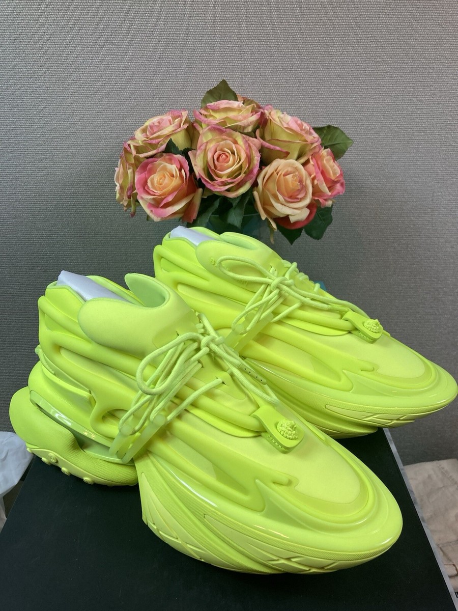 NWT BALMAIN Men's Unicorn Neoprene Neon Low Top Sneakers - EU Size