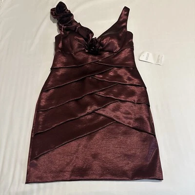 XScape by Joanna Chen Merlot Maroon Shade Short Cocktail Party Dress Sz 14 NWT - image 1 of 4
