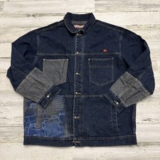 Vintage Baggy Phat Farm Denim Graphic Multi Pocket Jacket Hip Hop XXL