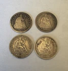 Lot of 4 Seated Liberty Half Dimes 1853, 1853, 1854, 1860 High Grade On 1854!!!