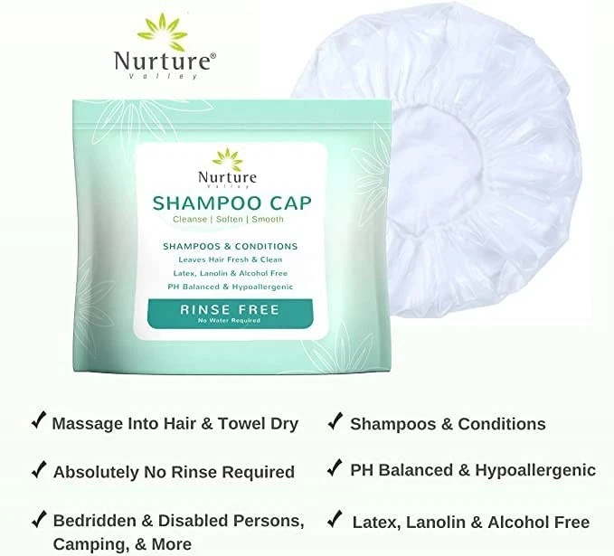 Nurture No Water Rinse-Free Shampoo Cap | 24 Stück wasserlose Haarwäsche