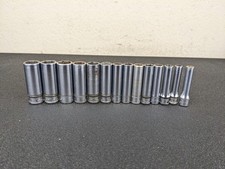 Bq372 Snap On Tools Lot Of 14 14 Drive Deep Metric 6 Point Sockets