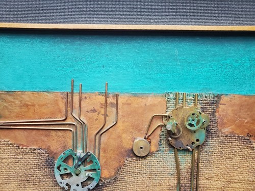 Collage Assemblage Maschinenteile Uhrwerk Theo Wilhelm Gruppe 45 Signiert 1975 - Picture 8 of 11