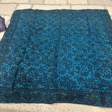 Silk Scarf Blue and Black print,36/38