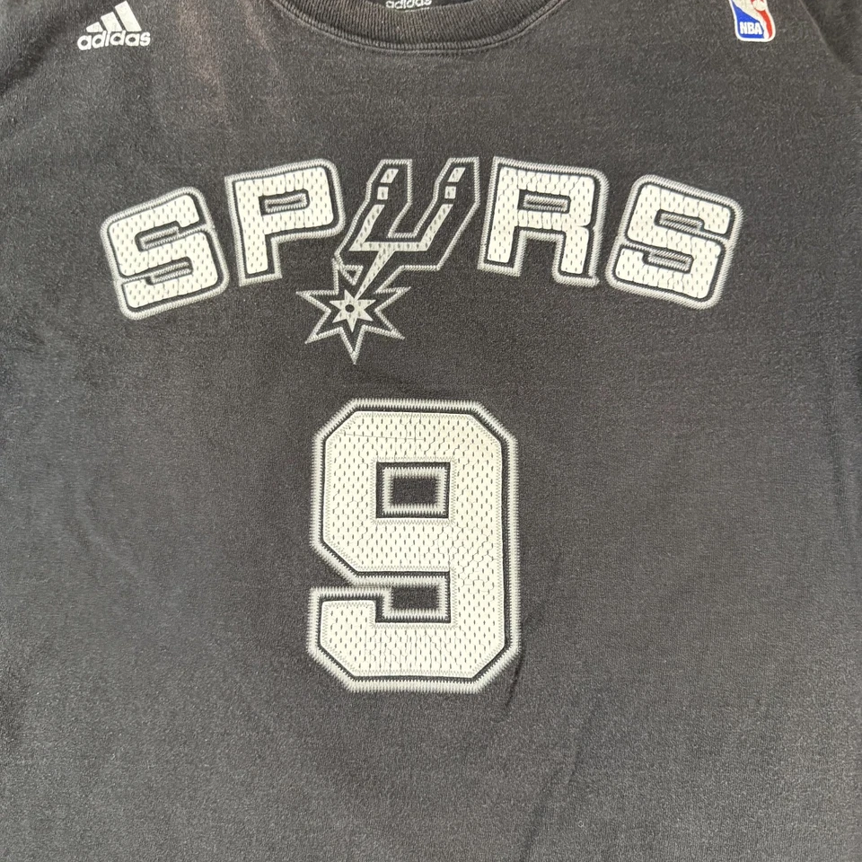 Футболка мужская Adidas Spurs Tony Parker 9 футболка NBA черная графическая средний размер - Изображение 3 из 4