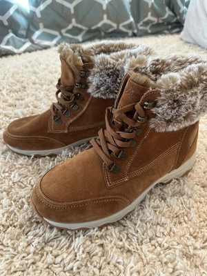 G.H. Bass & Co. Bass-Alaska Women's Brown Leather Fur Trim Snow Boots 9.5  