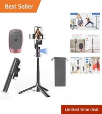 70.9" Auto Face Tracking Selfie Stick Tripod for Iphone with Light, No App, 360 