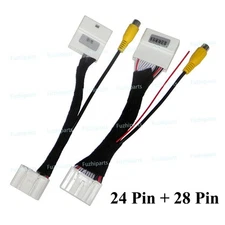 For Toyota Highlander RAV4 Car Reverse Backup Camera RCA Video Cable Adapter