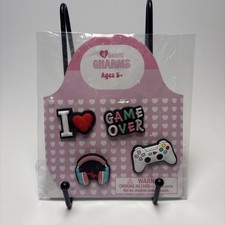 Gaming Bag/Shoe Charms Set 4 Pack Headphones Controller Game Over Ages 5+