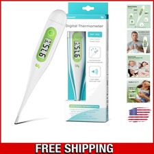 Versatile Digital Thermometer with Fever Alert - For Kids  Adults, Green