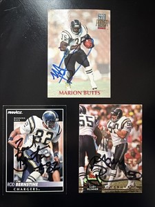 3 Autographed San Diego Chargers Football Cards. Now Los Angeles Chargers