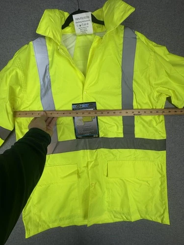 Radians Radwear Jacket Mens Medium Yellow Hi Vis Class 3 Hooded Rain RW10-3S1Y image 8