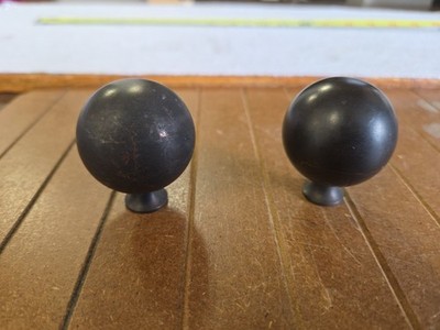 1.5 inch oil rubbed bronze BALL cabinet knobs kitchen bathroom bedroom-SET OF 2