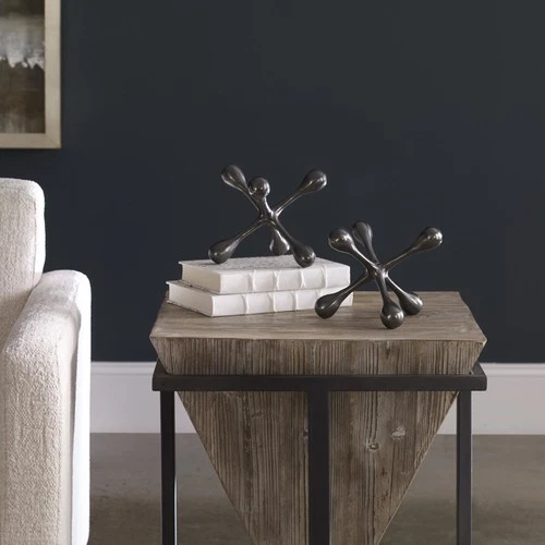 Uttermost 17690 Harlan 5-1/2" Tall Aluminum Abstract Table Statue - Black - Picture 4 of 5