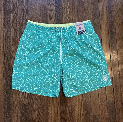 NWT Chubbies Swim Trunks Mens XL The Big Greens Classic Lined 7" Boardshorts $79