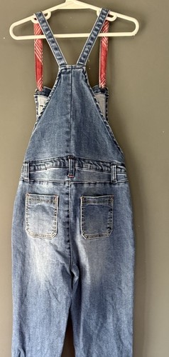 Matilda Jane Girls Sz Heart to Heart Harvest Straight Fit Sz 8 Denim Overalls - Picture 9 of 13