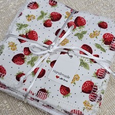 Reusable Bamboo MakeUp Remover Pads Handmade Washable Strawberry